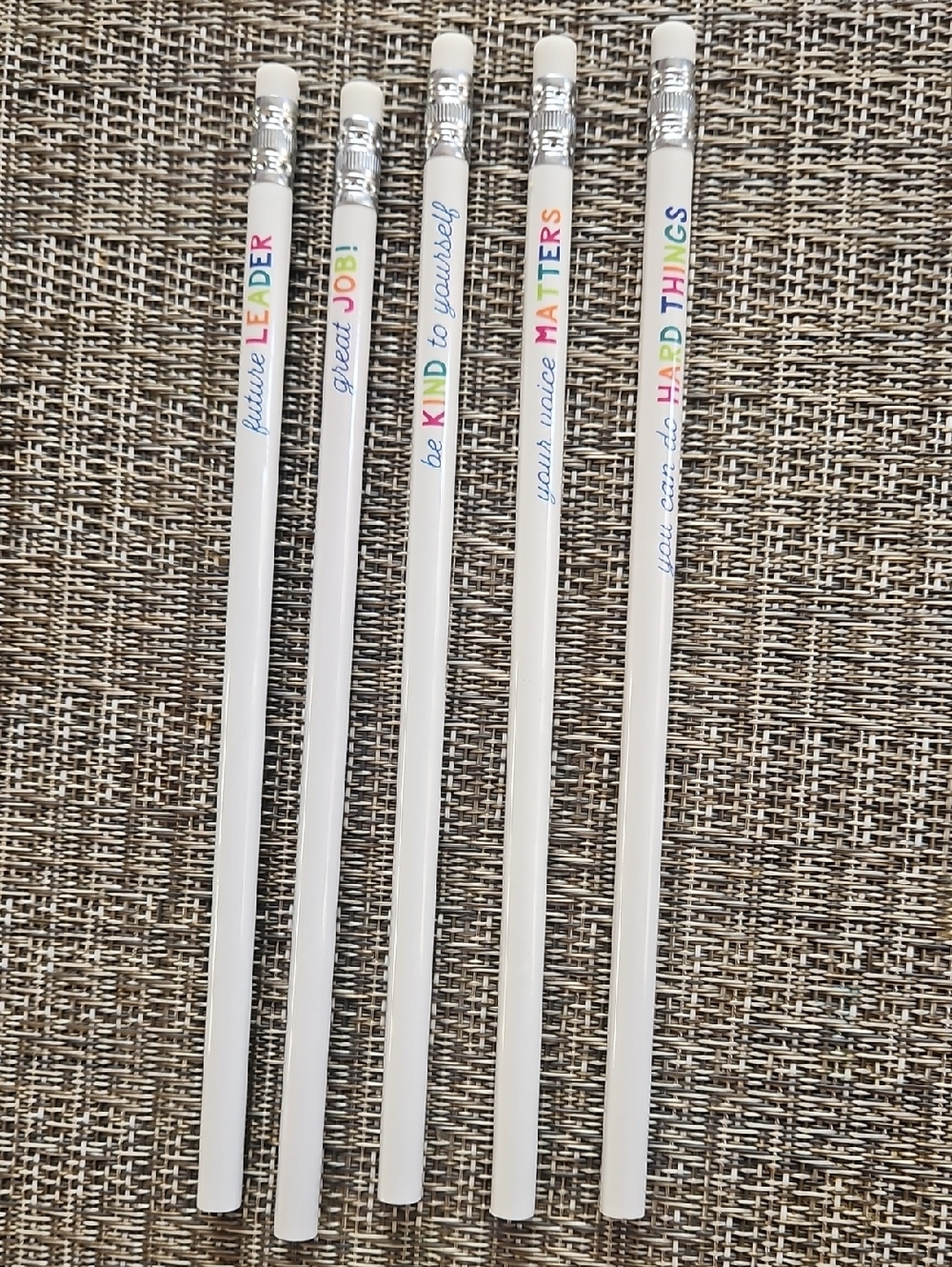 White Inspirational Message Pencils - Multipack
